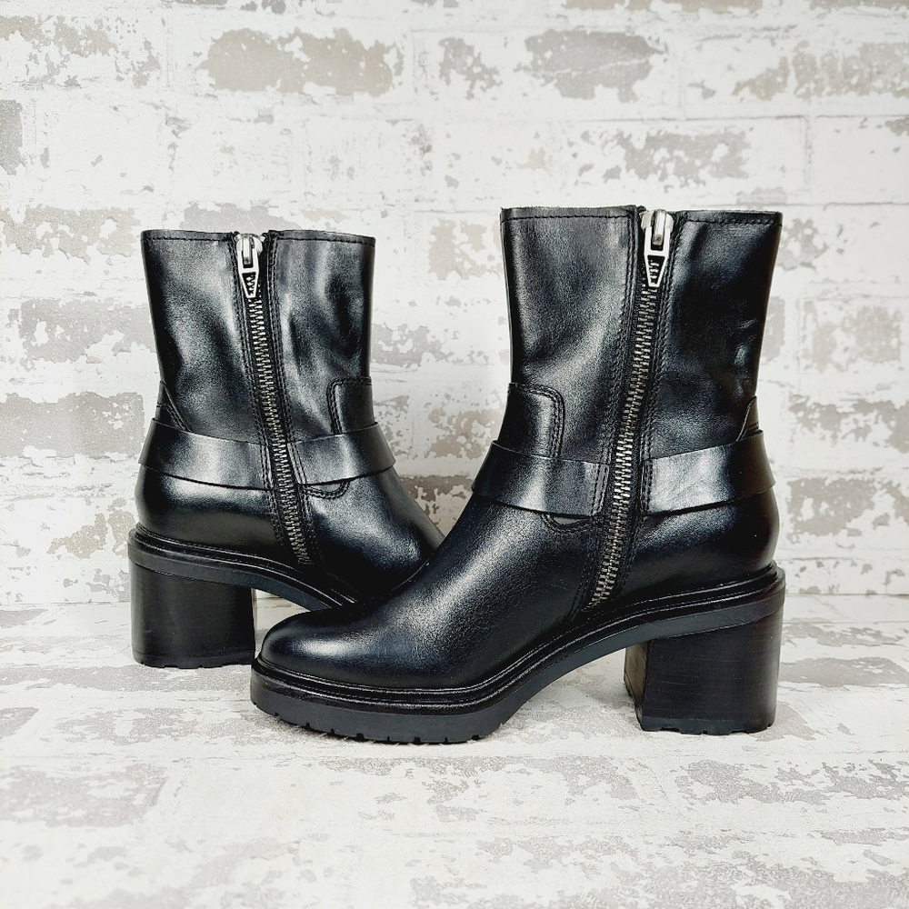 Black Leather Ankle Boots - Picture 4 of 11